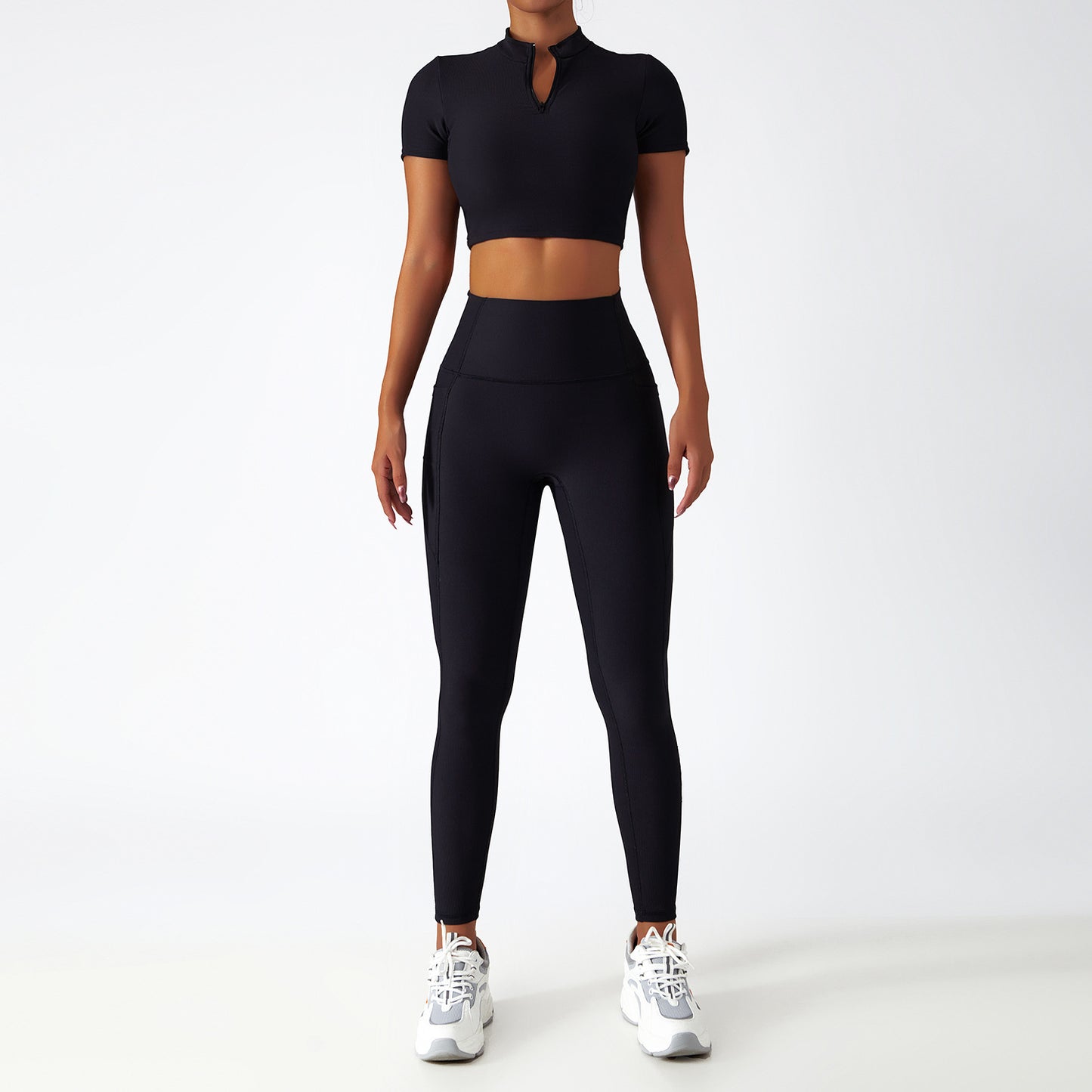 Breathable Zipper Long Sleeve Yoga Suit
