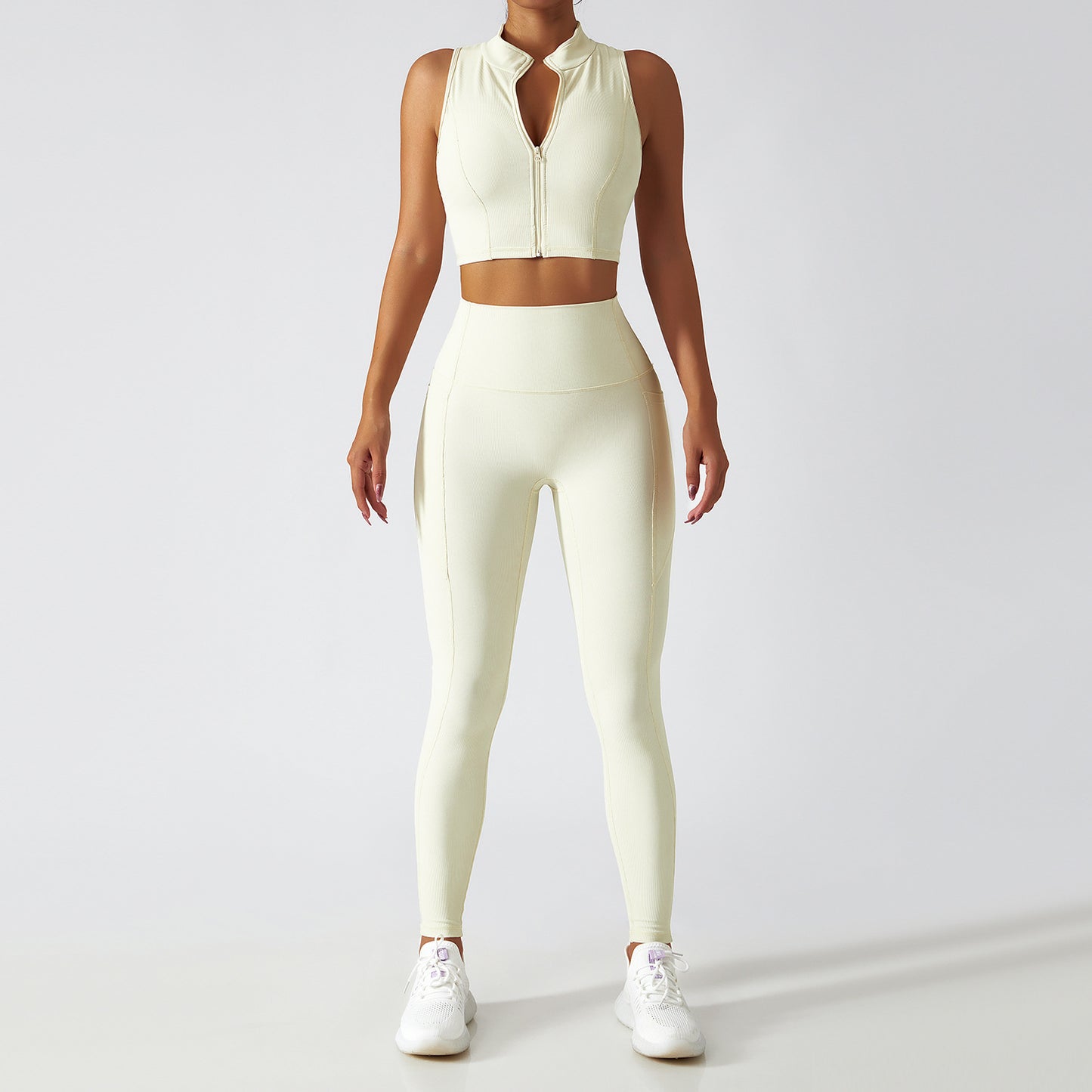 Breathable Zipper Long Sleeve Yoga Suit