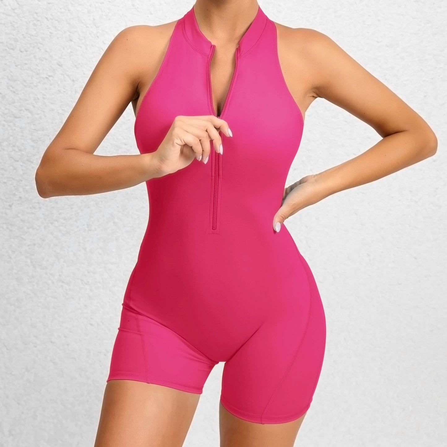Women's Tight Zipper Yoga Bodysuit