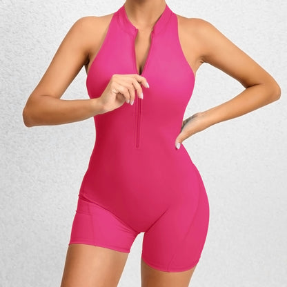 Women's Tight Zipper Yoga Bodysuit