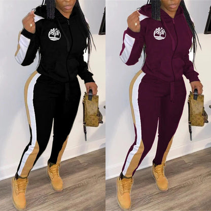Two piece hooded zipper set