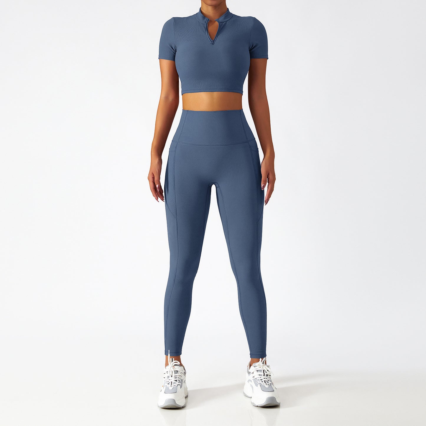 Breathable Zipper Long Sleeve Yoga Suit