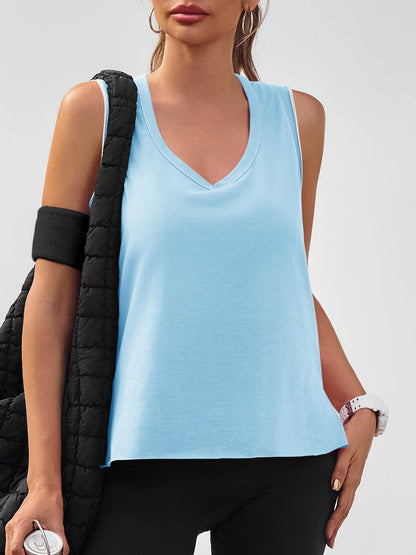 Women's Workout Tank Tops Loose Fit Summer Sleeveless Yoga Gym Shirts With Side Slits