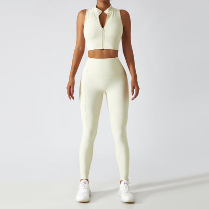 Breathable Zipper Long Sleeve Yoga Suit