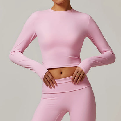 Long Sleeve Yoga Top  Casual Running T-shirt Gym